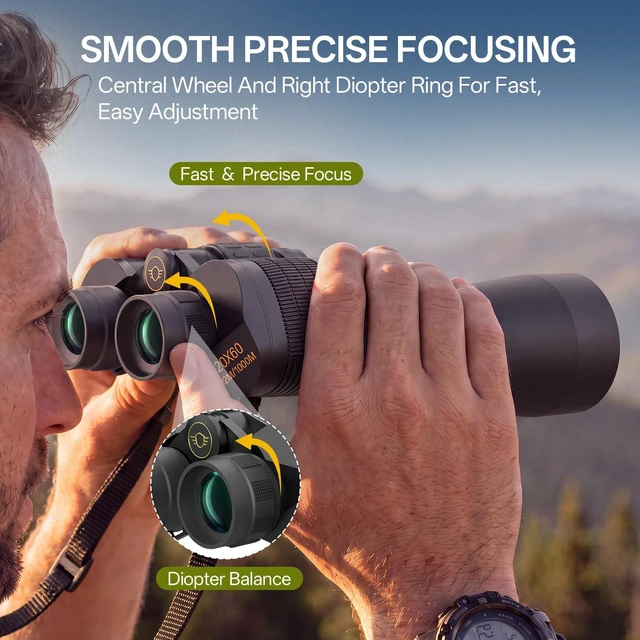 Alt view image 6 of 7 - 20x60 Binoculars for Adults High Powered Bird Watching Cruise Ship HD Vision, Large View, Easy Focus, FMC BAK4 Prism, Professional for Hunting, Stargazing, Hiking, Travel, Gifts for Men