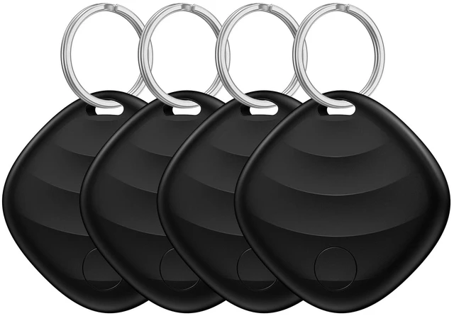 Main image of Key Finder 4Pack, Works with Apple Find My, Bluetooth Tracker 4-pack Find My trackers (iOS only), 400ft range, loud ring, replaceable battery, smart locator tags for keys, Bag and wallet