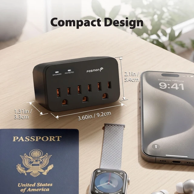 Alt view image 7 of 7 - Refrigerator Surge Protector, Appliance Surge Protector- 1 Pack 3 Outlet Surge Protector for PS5 /TV/PC, Fridge, Washing Machine, Garage Door, Air Conditioner,1200J, 1875 Watts, 3 Prong
