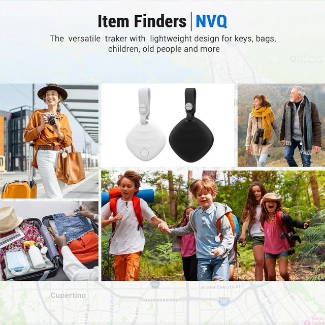 Alt view image 3 of 7 - Key Finder 4Pack, Works with Apple Find My, Bluetooth Tracker 4-pack Find My trackers (iOS only), 400ft range, loud ring, replaceable battery, smart locator tags for keys, Bag and wallet