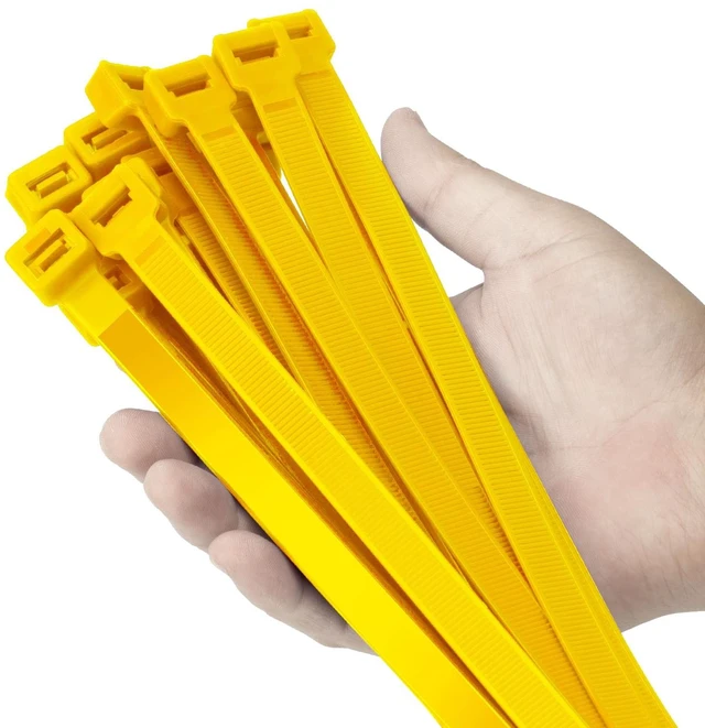 Main image of 24 inch Yellow Zip Ties Heavy Duty 50 PACK, 250 LBS Ultra Exclusive Strong Plastic Wire Ties, Large Cable Ties Extra Long Tie Wraps, Indoor and Outdoor UV Resistant