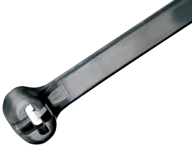 Main image of BT4M-M0 Cable Tie, Metal Barb, Miniature, Weather Resistant Nylon 6.6, 14.2-Inch Length, Black (1,000-Pack)