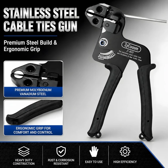 Alt view image 2 of 7 - Stainless Steel Zip Ties Gun Kit,304 Metal Zip Ties Heavy Duty-SLV 250PCS Stainless Steel Cable Tie(6"/7.9"/11.8") Self-Locking, UV/Corrosion Resistant for Fence/Exhaust Pipe/Chicken Coop/Farm