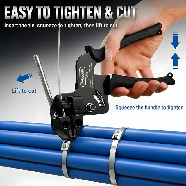 Alt view image 5 of 7 - Stainless Steel Zip Ties Gun Kit,304 Metal Zip Ties Heavy Duty-SLV 250PCS Stainless Steel Cable Tie(6"/7.9"/11.8") Self-Locking, UV/Corrosion Resistant for Fence/Exhaust Pipe/Chicken Coop/Farm