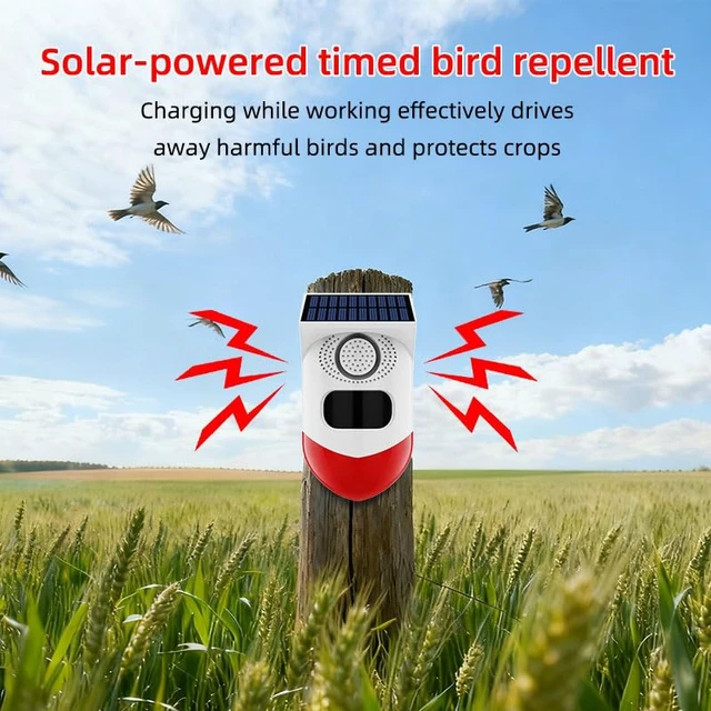 Alt view image 2 of 7 - Solar-Powered Motion Sensor Outdoor Alarm Clock 120-decibel Safety Alarm Light IP65 Waterproof Rating Remotely Adjustable Four Operating Modes Ideal for Homes, Farms, Barns, Yards, and More (3)