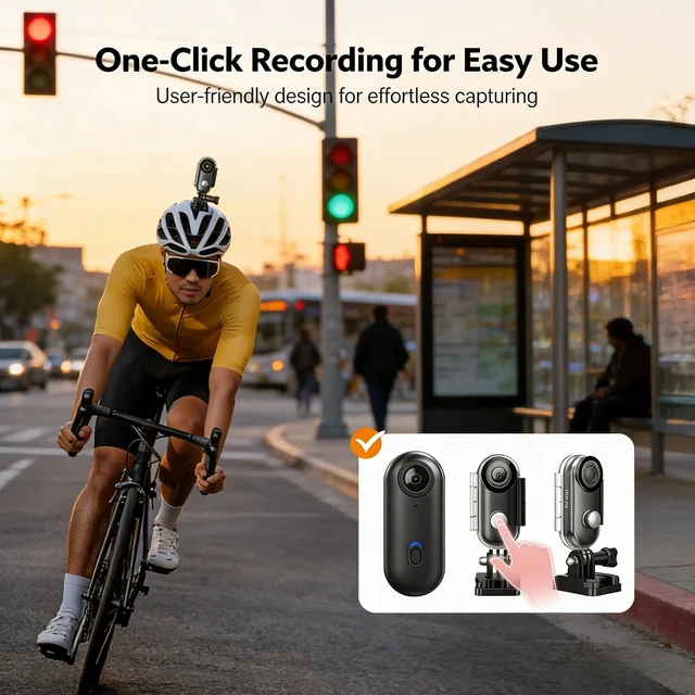 Alt view image 6 of 7 - 4K Mini Body Camera 64GB, EIS Motorcycle POV Camera Helmet Bike Mount Kit, 150° Wide Angle, WiFi App Live View, Magnetic Clip-On Action Cam, 100FT Waterproof Case