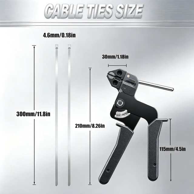 Alt view image 2 of 7 - 300PCS Cable Ties Kit, 11.8 Inch Heavy Duty Silver Metal Zip Ties 304 Stainless Steel Zip Ties, 264LBS High-strength,Self-locking Secure Fastening,Ideal for Outdoor,Fence, Exhaust Wrap Etc