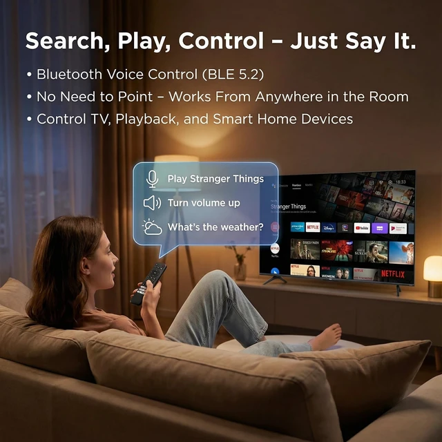 Alt view image 3 of 6 - TCL Google TV Voice Remote Replacement - RC813 Bluetooth Controller with 6 Shortcut Keys Compatible with TCL Q6/Q7/QM8/S3/S4 SeriesNot Applicable to Roku TV