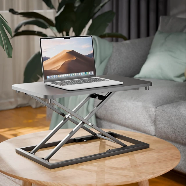 Alt view image 2 of 7 - Standing Desk Converter Height Adjustable, Sit to Stand up Desk Riser Computer Workstation use in Laptop and Single Monitor Ergonomic Desktop Workstation for Home Office - Black