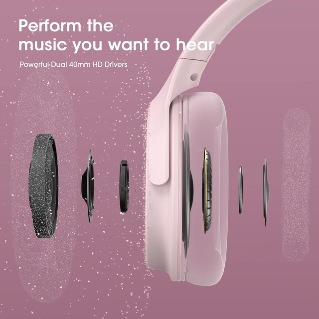 Alt view image 6 of 7 - Bluetooth Headphones Over Ear, 70H Playtime,3 EQ Modes, with ENC Mic 70 Hours Playtime, HiFi Stereo Sound, Deep Bass, Memory Foam Earpads, Headphones Wireless for Phone PC Travel Home Office