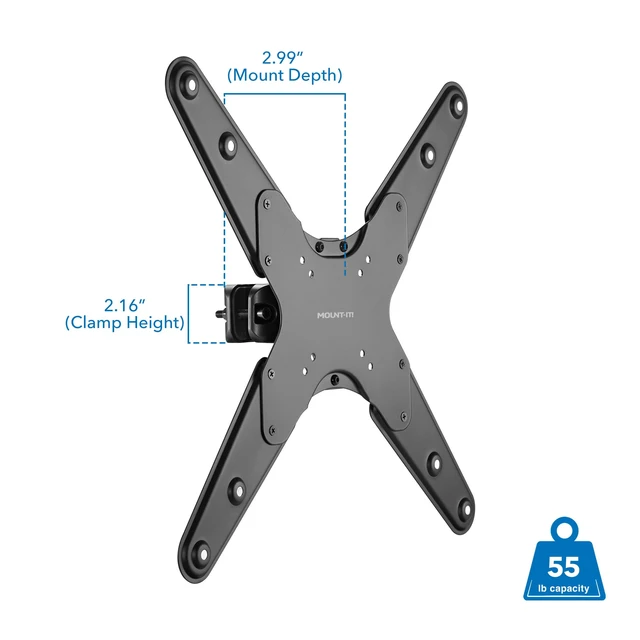 Alt view image 7 of 7 - Mount-It! TV Pole Mount, Fits 32" to 55" Screens, Universal VESA 75x75 to 400x400, Full-Motion Tilt, Swivel & Rotate, Clamps to 1.1" - 1.96" Diameter Poles, Ideal for Gazebos, Trade Shows, & POS