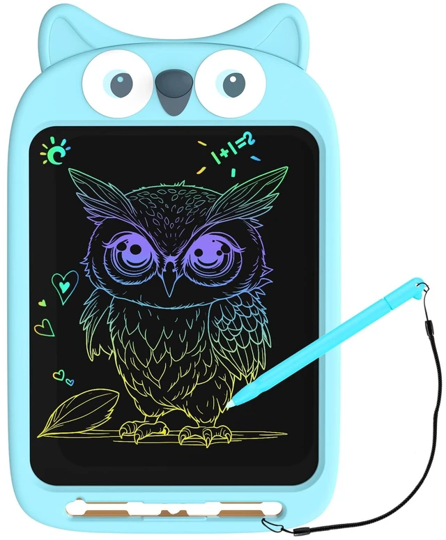 Main image of Owl LCD Writing Tablet for Kids, Coloring Drawing Pad, 10 Inch Erasable Graphic Doodle Board, Educational Toy for Boy Girl Ages 3-8, Airplane Travel Road Trip Toy, Christmas Birthday Gift