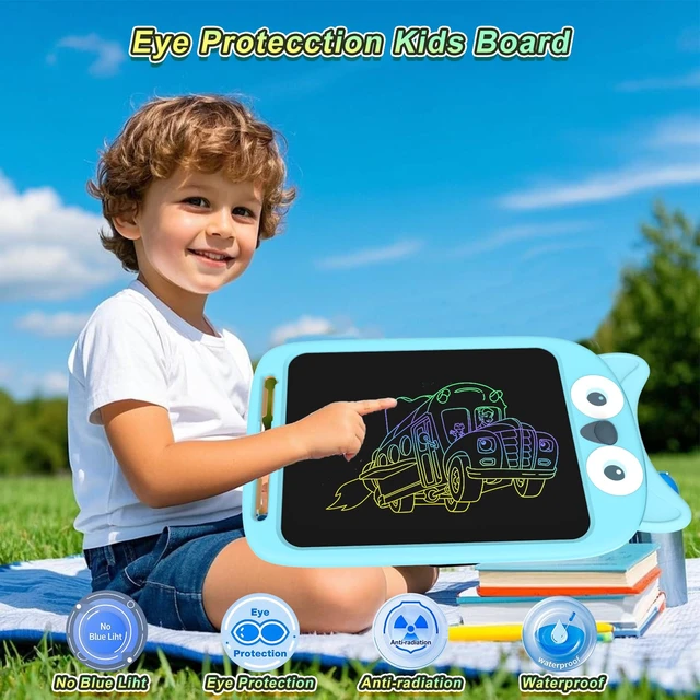 Alt view image 5 of 7 - Owl LCD Writing Tablet for Kids, Coloring Drawing Pad, 10 Inch Erasable Graphic Doodle Board, Educational Toy for Boy Girl Ages 3-8, Airplane Travel Road Trip Toy, Christmas Birthday Gift