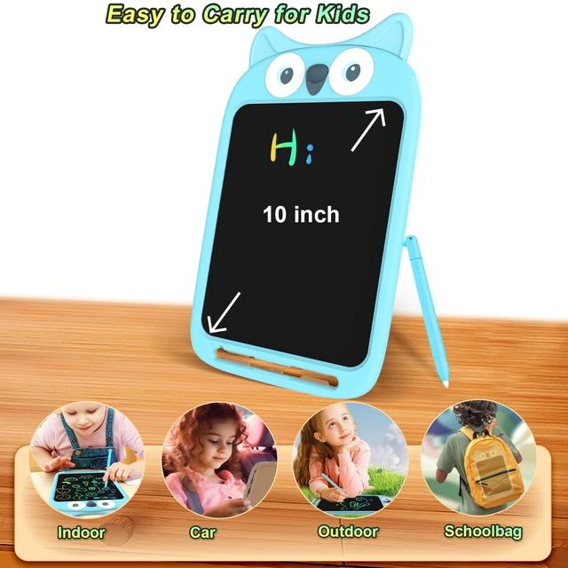 Alt view image 7 of 7 - Owl LCD Writing Tablet for Kids, Coloring Drawing Pad, 10 Inch Erasable Graphic Doodle Board, Educational Toy for Boy Girl Ages 3-8, Airplane Travel Road Trip Toy, Christmas Birthday Gift