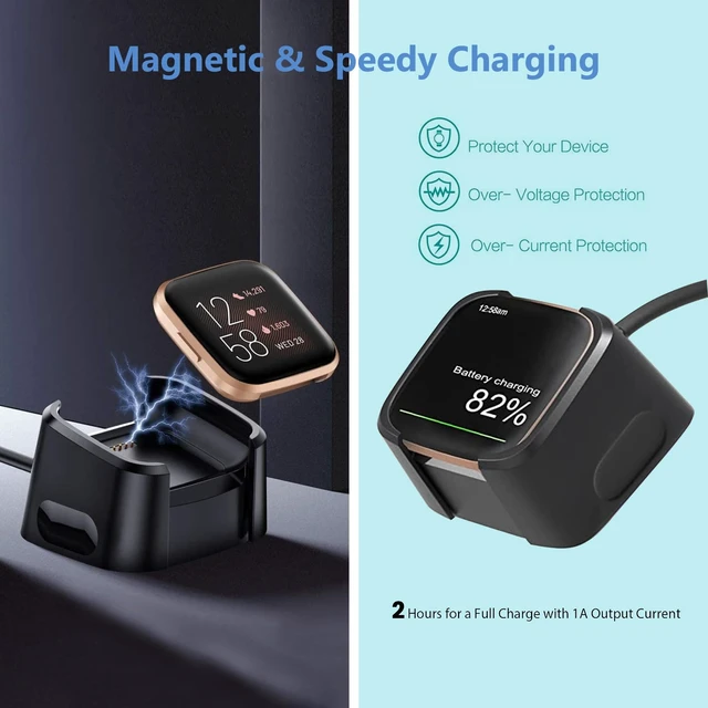 Alt view image 3 of 5 - 6FT Fast Wall Charger for Fitbit Versa 2 Charger USB Charging Cable Cord for Versa 2 Health & Fitness Smartwatch Replacement Charger Dock