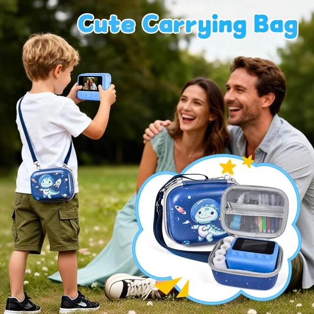 Alt view image 2 of 7 - Kids Instant Print Camera, 30MP 1080P HD Digital Camera for Boys Girls with Color Pens & 32GB Card, Christmas Birthday Gifts Kids Toys for 3-12 Years Old (Blue)