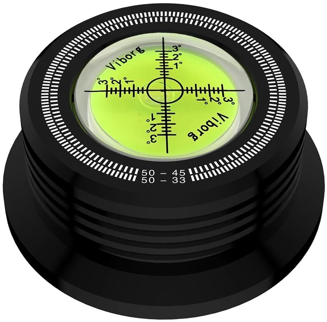 Main image of LP528B Record Weight Phono LP Disc Stabilizer, Black 50Hz Turntable Level, 280G (9.9 OZ) HiFi 3 in 1 Vinyl Clamp Strobe Speed Record Puck with Bubble Leveling (50Hz, Black)