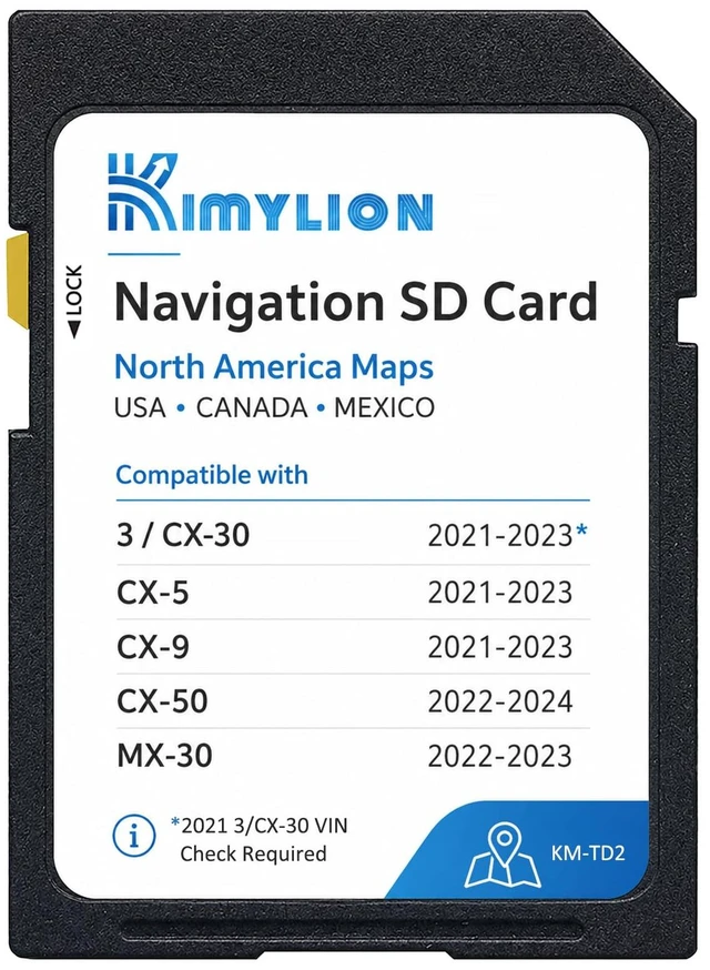 Main image of TD2K66EZ1C Navigation SD Card for Mazda, USA/CAN/MEX Offline GPS Maps For Mazda 3/CX-30/CX-5/CX-9 2021-2023, CX-50 2022-2024, MX-30 2022-2023; Plug & Play, HUD & Speed Limit Display Support