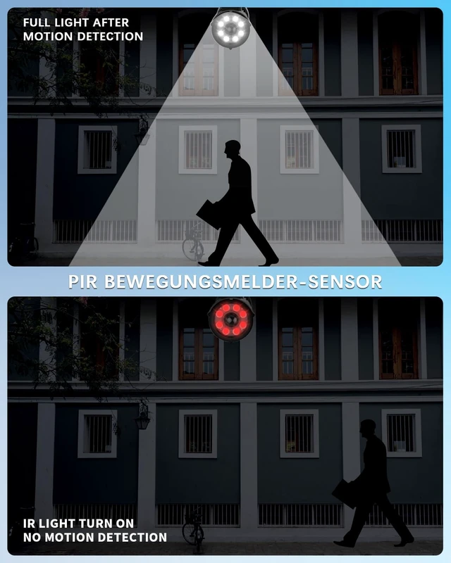 Alt view image 3 of 6 - Solar Motion Sensor Light Outdoor Wireless Security Floodlight Fake Security Camera with LED Spotlights, Waterproof 800 Lumen Bright Exterior Light (Black 2 Pack)