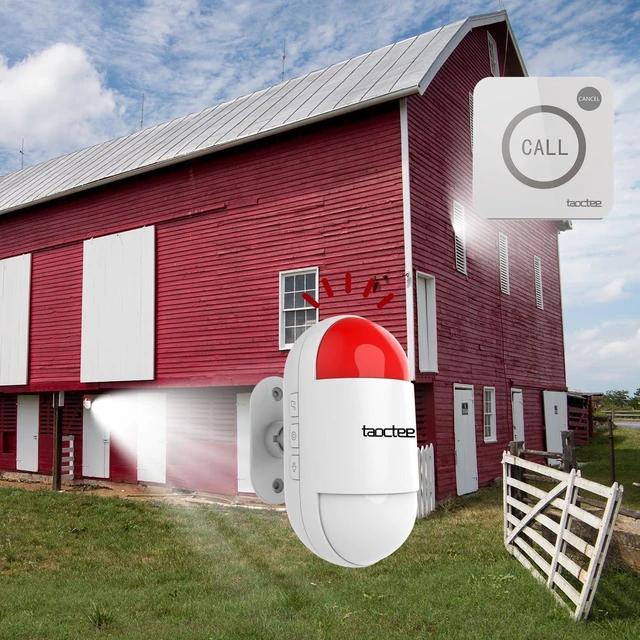 Alt view image 4 of 7 - Strobe Siren Alarm Panic Alarm Buttons Strobe Siren Remote Alarm Sound & Light Security Alarm Warning Strobe Alarm System for Home, Bussiness(Battery Operated&USB Charging), RC-P7/RC-E52