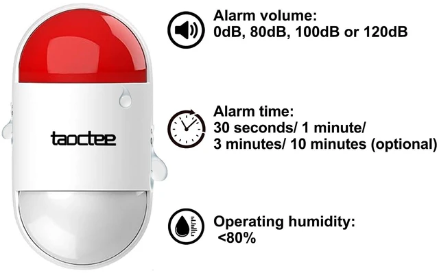 Alt view image 7 of 7 - Strobe Siren Alarm Panic Alarm Buttons Strobe Siren Remote Alarm Sound & Light Security Alarm Warning Strobe Alarm System for Home, Bussiness(Battery Operated&USB Charging), RC-P7/RC-E52