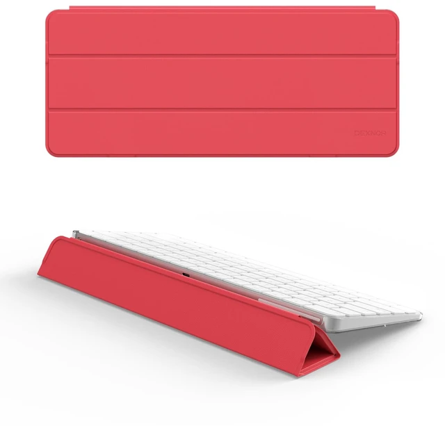 Main image of Case for Apple Magic Keyboard with Touch ID/Lock Key 2021/2029 Dust-Proof, Protective, Magnetic Closure, Adjustable Typing Angles, Slim, Leather+PC Keyboard Cover, Rose Red