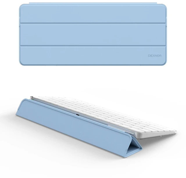 Main image of Case for Apple Magic Keyboard with Touch ID/Lock Key 2021/2027 Dust-Proof, Protective, Magnetic Closure, Adjustable Typing Angles, Slim, Leather+PC Keyboard Cover, Light Blue