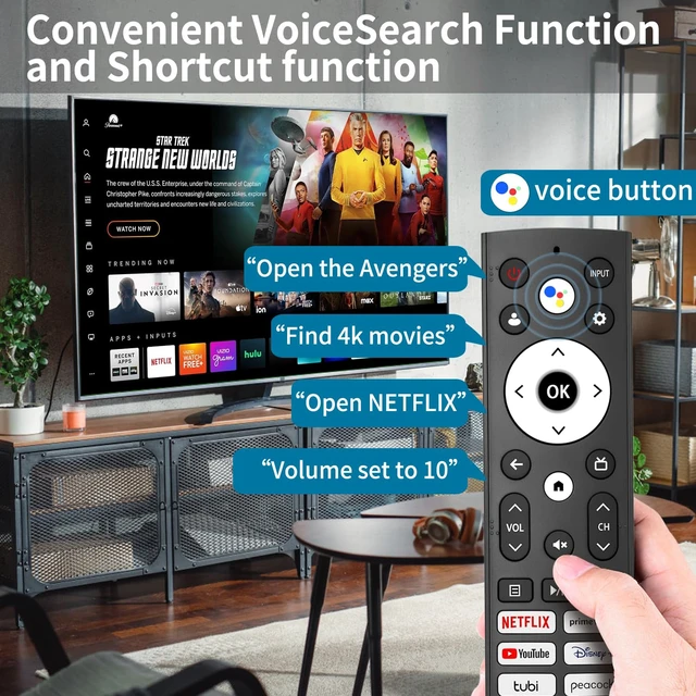 Alt view image 3 of 7 - Replacement Remote Control for Hisense Smart Google TVfor Hisense Android/Google Smart TV Remotewith Voice Function