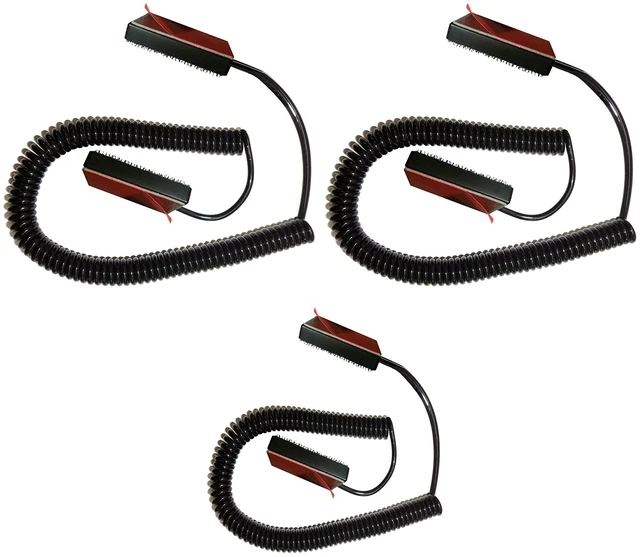 Main image of Universal Coiled Security Cable Bulk Pricing Available Remote Control Tether Security Cable Leash with Hook and Loop Fastener Tape and Double-Sided Tape - CBL02 (3-Pack)