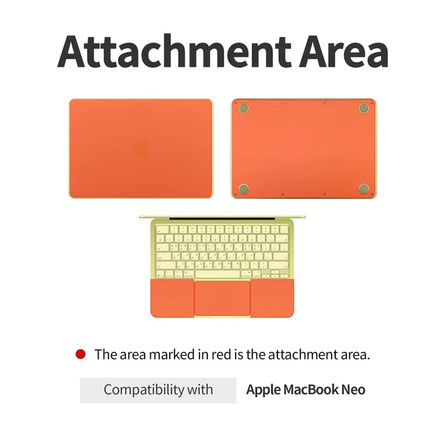 Alt view image 2 of 7 - Invisible Matte transparent Skin Compatible with MacBook Neo 13 Inch Model A3404 Top & Bottom & Palmrest & Trackpad, Similar to Screen Protector TPU, Film Cover