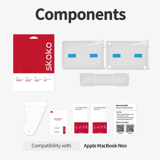 Alt view image 3 of 7 - Invisible Matte transparent Skin Compatible with MacBook Neo 13 Inch Model A3404 Top & Bottom & Palmrest & Trackpad, Similar to Screen Protector TPU, Film Cover