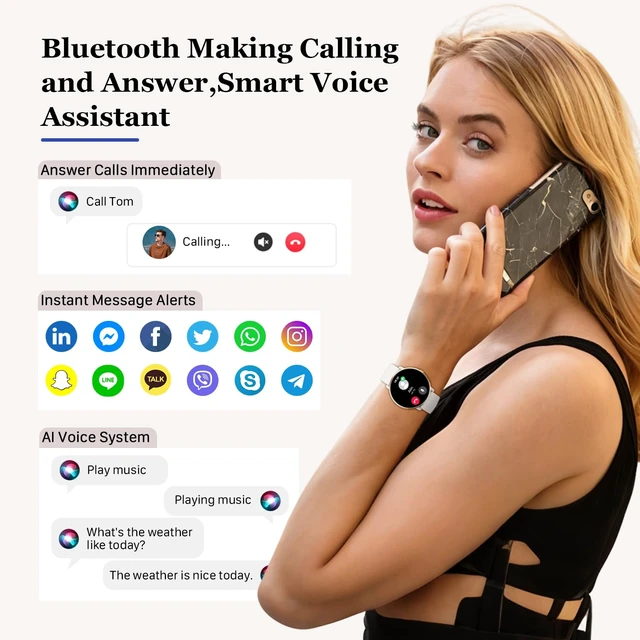 Alt view image 2 of 7 - Smart Watch for Women Fitness Tracker: Waterproof Bluetooth Call Answer/Make Smart Watches for Android/iPhone Digital Women Smartwatch Activity Pedometer Heart Rate SpO2 Monitor 120+ Sports Model