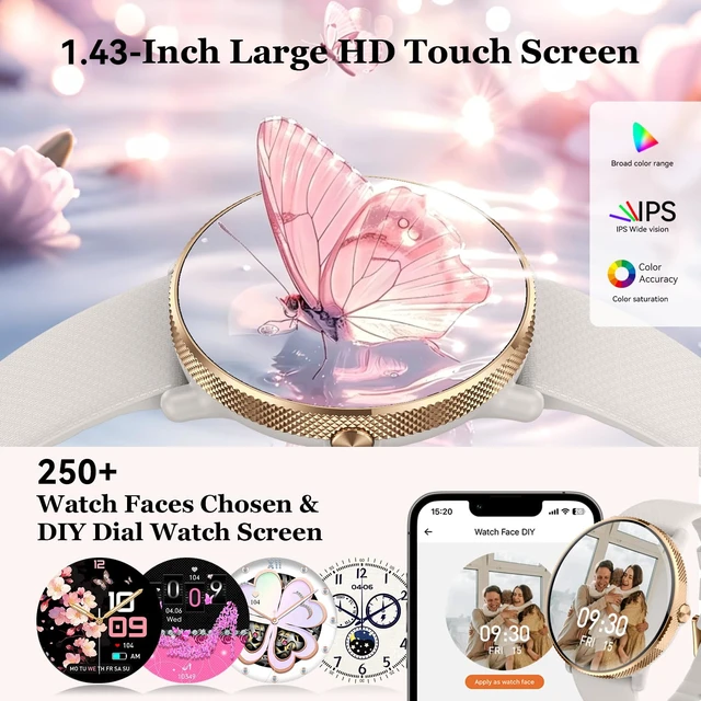Alt view image 5 of 7 - Smart Watch for Women Fitness Tracker: Waterproof Bluetooth Call Answer/Make Smart Watches for Android/iPhone Digital Women Smartwatch Activity Pedometer Heart Rate SpO2 Monitor 120+ Sports Model