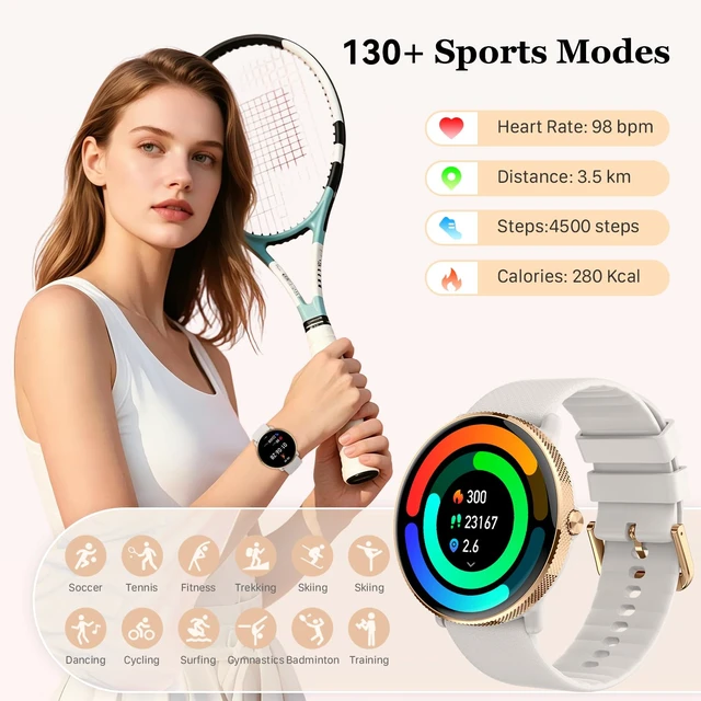 Alt view image 4 of 7 - Smart Watch for Women Fitness Tracker: Waterproof Bluetooth Call Answer/Make Smart Watches for Android/iPhone Digital Women Smartwatch Activity Pedometer Heart Rate SpO2 Monitor 120+ Sports Model
