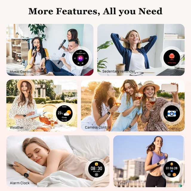 Alt view image 7 of 7 - Smart Watch for Women Fitness Tracker: Waterproof Bluetooth Call Answer/Make Smart Watches for Android/iPhone Digital Women Smartwatch Activity Pedometer Heart Rate SpO2 Monitor 120+ Sports Model