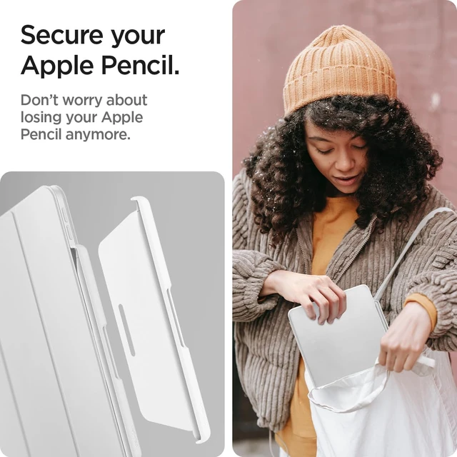 Alt view image 5 of 7 - Pencil Holder for Apple Pencil Pro, 2nd Gen, Lenovo Yoga Pen, Galaxy S Pen, Compatible with Magic Keyboard, Smart Keyboard, Smart Folio, Magnetic iPad Cases, Wireless Charging Safe, White