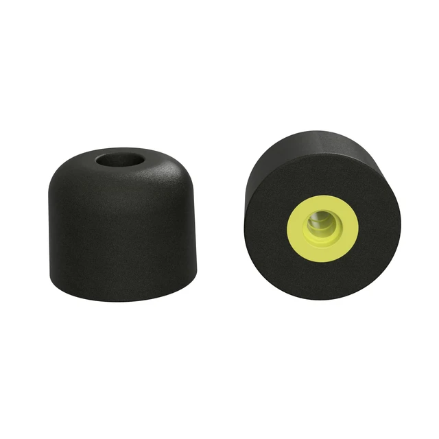 Alt view image 2 of 7 - Trilogy Foam Eartips for Earbuds (5 Pair, Short M, Yellow) Compatible with PRO, XTRA and WIRED earbuds, 5 pairs, short medium, yellow foam eartips