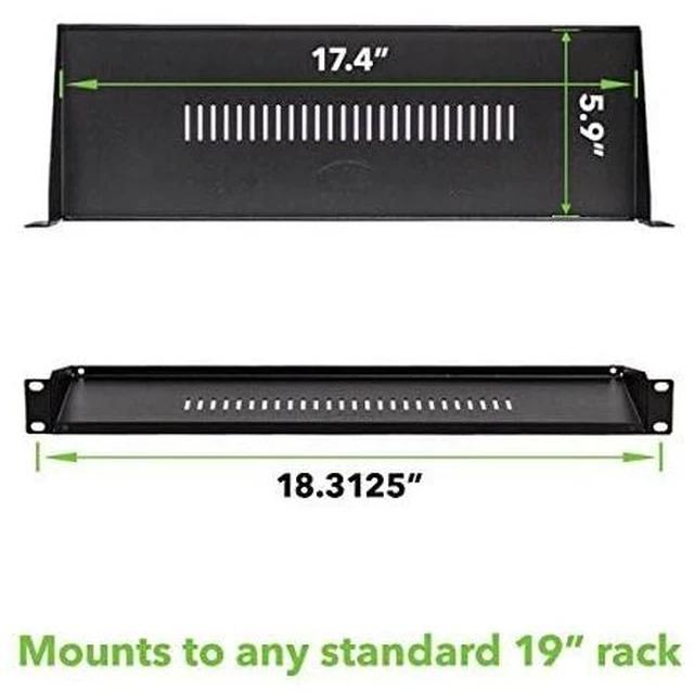 Alt view image 3 of 4 - Cantilever Server Shelf Vented Shelves Rack Mount 19 Inch 1U Black 6 Inches (150mm) deep