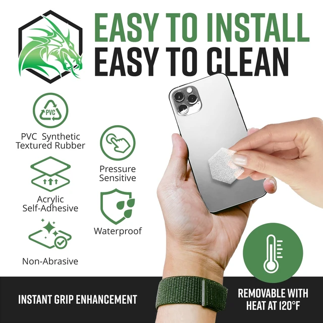 Alt view image 4 of 7 - Clear Rubber Grip Tape - 25 Precut 1" Hex Griptape Stickers (Pack of 1), Non-Slip Adhesive for Cell Phones, Controllers, Guns, and Mouse Grip Tape, Rubberized Durable Texture, Made in USA
