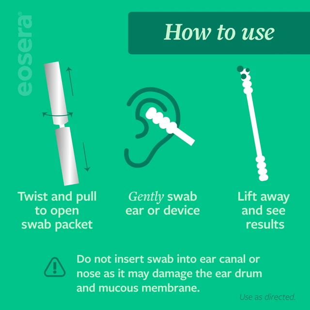Alt view image 5 of 7 - Swabeeze Mint-Infused Antimicrobial Ear Cleaning Swabs 30 Pre-Moistened Swabs - Safe for Outer Ear, Hearing Aids, and Earbuds