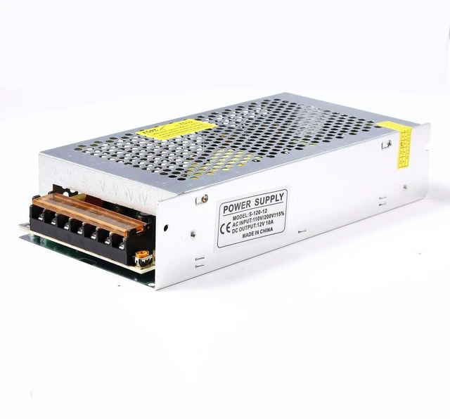 Main image of 10A 120W 12V DC Power Supply, Universal Regulated Switching AC 110V/220V to DC Converter (SMPS) Transformer Driver Adapter for LED Strip Lights, CCTV Camera System, 3D Printer, Radio, Computer Project