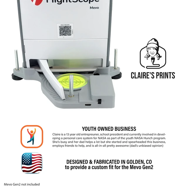 Alt view image 4 of 7 - Laser Alignment & Leveling Stand for Mevo Gen 2 Launch Monitor UV & Heat-Resistant ASA, Precision Leveling Base, Fast Setup for Indoor & Outdoor Golf