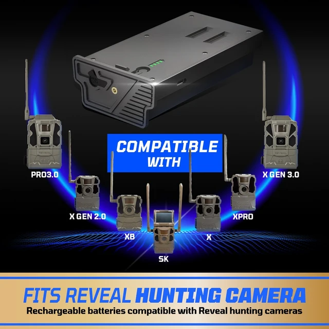 Alt view image 3 of 7 - 6000mAh Rechargeable Lithium Battery Pack for Reveal Trail Camera - Compatible with X, XB, SK, X Pro, Pro 3.0, X Gen 2.0/3.0 Hunting Accessories (4-Pack, USB-C Fast Charging)
