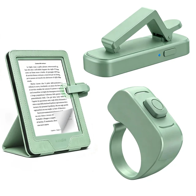 Main image of Remote Control Page Turner Ring for Kindle Paperwhite Oasis Scribe Kobo Page Turner for iPad iPhone Android Tablets E-Readers, Kindle Accessories for Thick Cases, Camera Camcorder Remote Controls