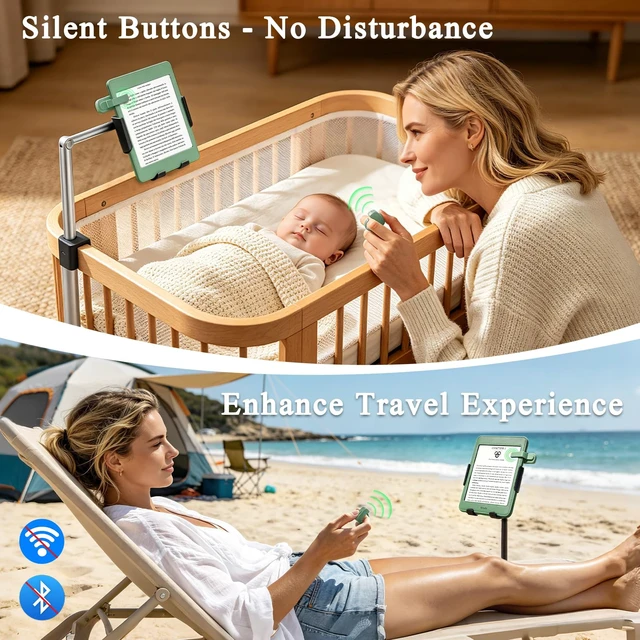Alt view image 7 of 7 - Remote Control Page Turner Ring for Kindle Paperwhite Oasis Scribe Kobo Page Turner for iPad iPhone Android Tablets E-Readers, Kindle Accessories for Thick Cases, Camera Camcorder Remote Controls