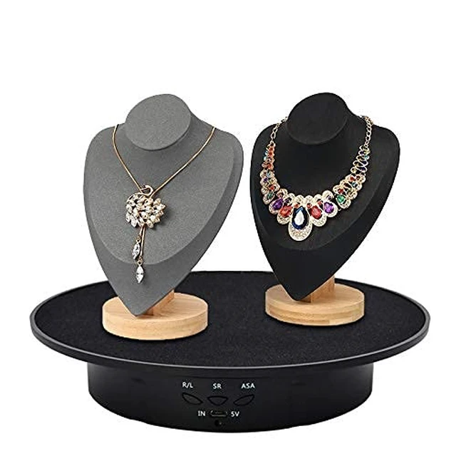 Alt view image 4 of 7 - Motorized Rotating Display Stand, 7.87inch /17.6lbs Load, 360 Degree Electric Rotating Turntable for Photography Products, Jewelry, 3D Model,with 5 Colors Backgrounds- Black
