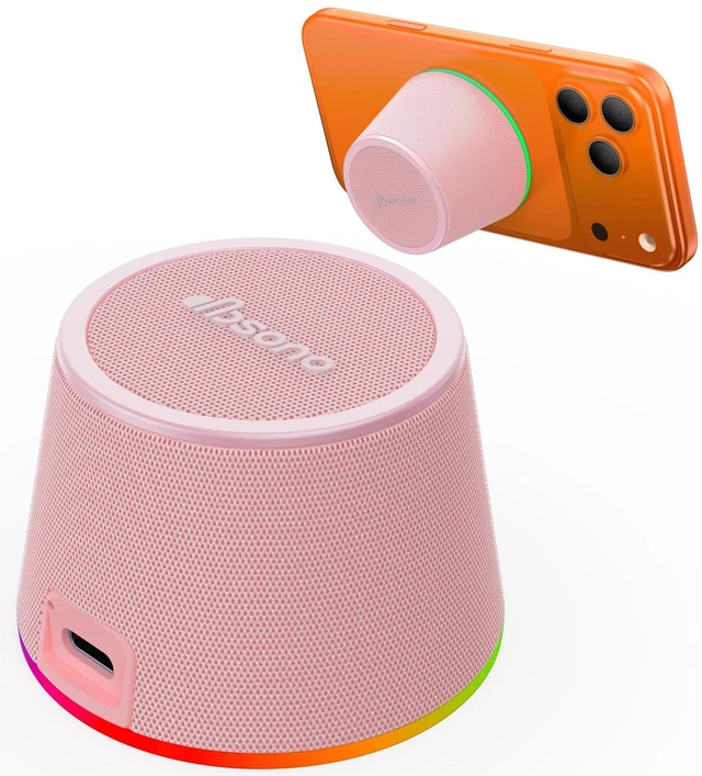 Main image of Small Portable Bluetooth Speaker Birthday Gifts Magnetic Phone Stand Magnetic Wireless Bluetooth Speaker,TWS Pairing,9 RGB Modes,IPX5 Waterproof,Travel Essentials Cool Gadget for Women Teen Girl