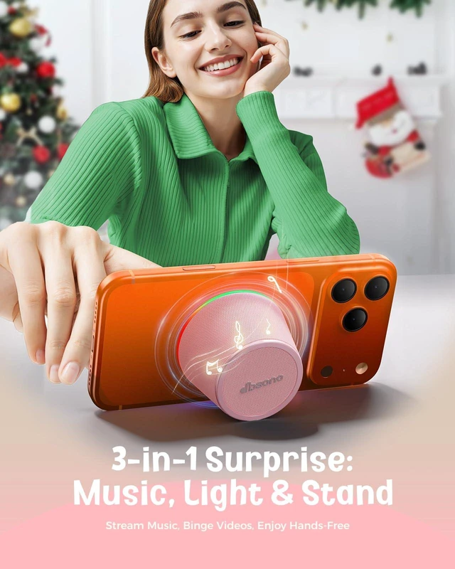 Alt view image 2 of 7 - Small Portable Bluetooth Speaker Birthday Gifts Magnetic Phone Stand Magnetic Wireless Bluetooth Speaker,TWS Pairing,9 RGB Modes,IPX5 Waterproof,Travel Essentials Cool Gadget for Women Teen Girl