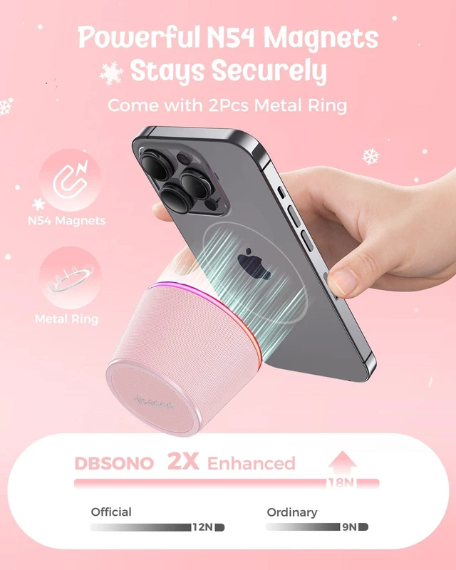 Alt view image 5 of 7 - Small Portable Bluetooth Speaker Birthday Gifts Magnetic Phone Stand Magnetic Wireless Bluetooth Speaker,TWS Pairing,9 RGB Modes,IPX5 Waterproof,Travel Essentials Cool Gadget for Women Teen Girl
