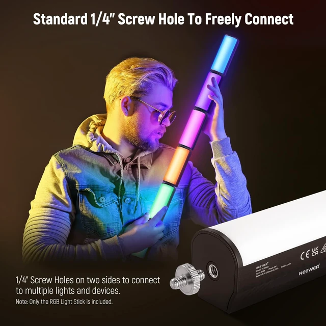 Alt view image 5 of 7 - Basics 2 Pack Magnetic Handheld Light Wand, 360° Full RGB, TL96RGB Mini LED Video Light Stick, 2500mAh Battery, 2500K-8500K Dimmable, Camera Tube Light, for Photography TikTok YouTube Vlog
